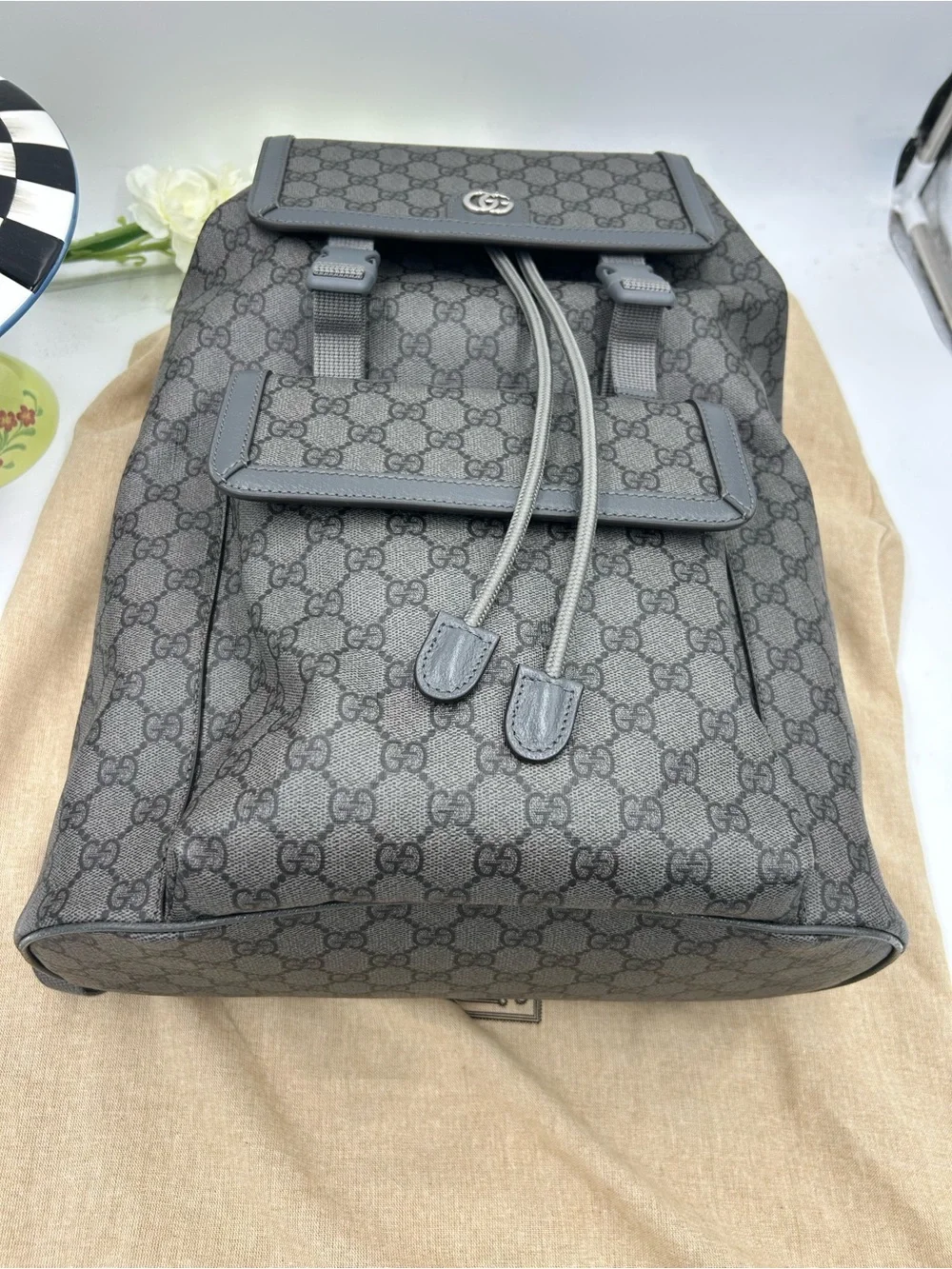 Unisex, Gucci, GG Supreme canvas backpack made in Italy NWT
